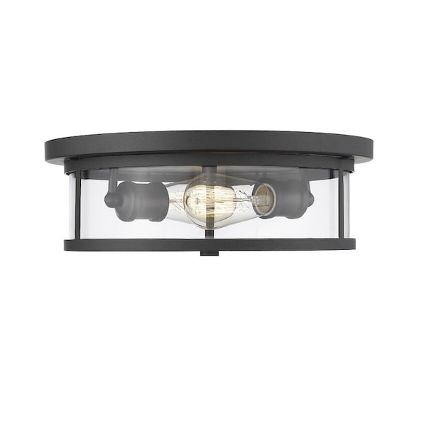 Z-Lite Savannah 2 Light Flush Mount, Bronze & Clear 462F14-BRZ - main